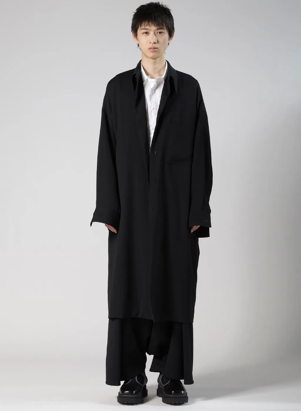 Wool Gabardine Sarouel Tucked Pants