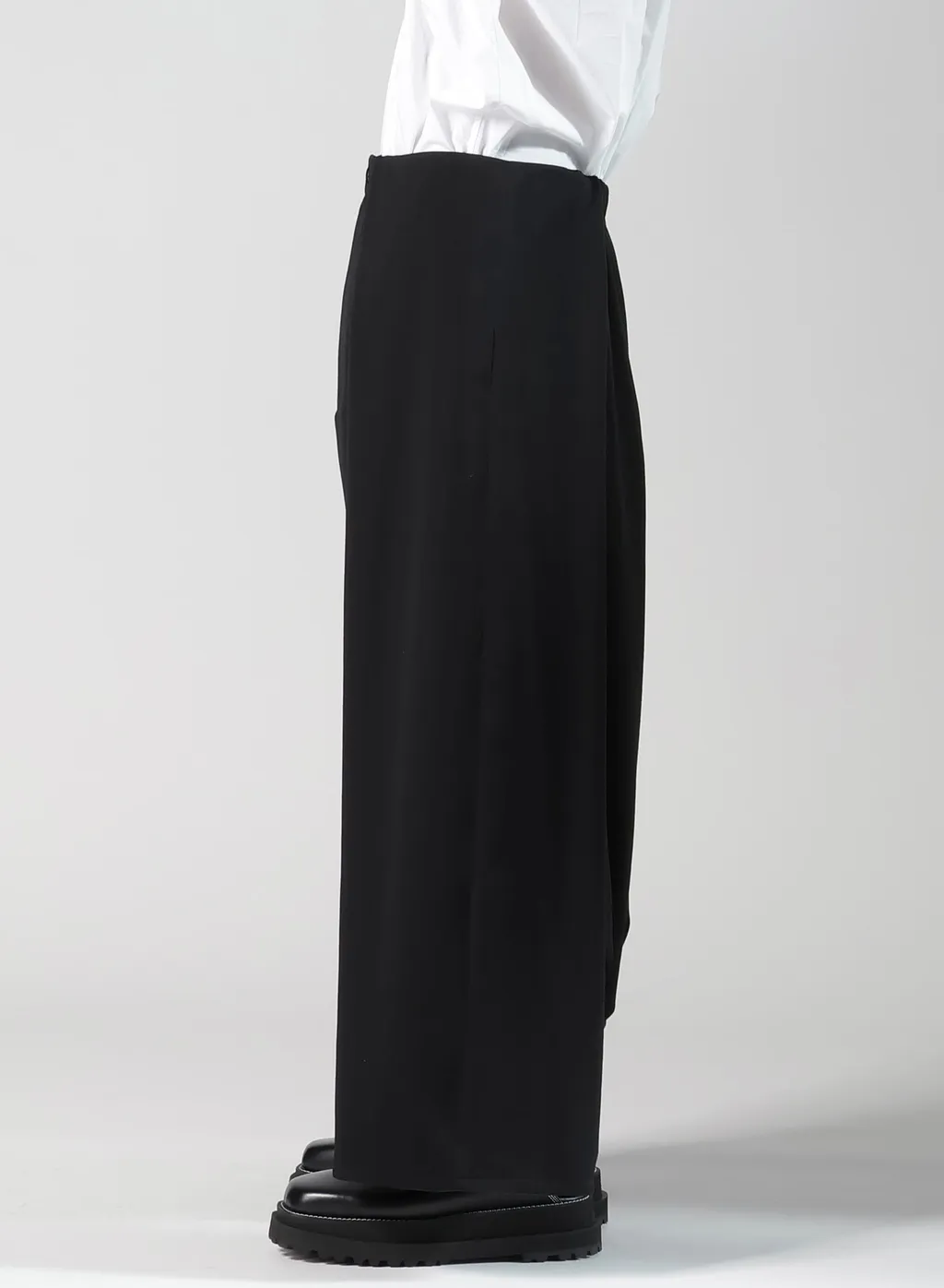 Wool Gabardine Sarouel Tucked Pants