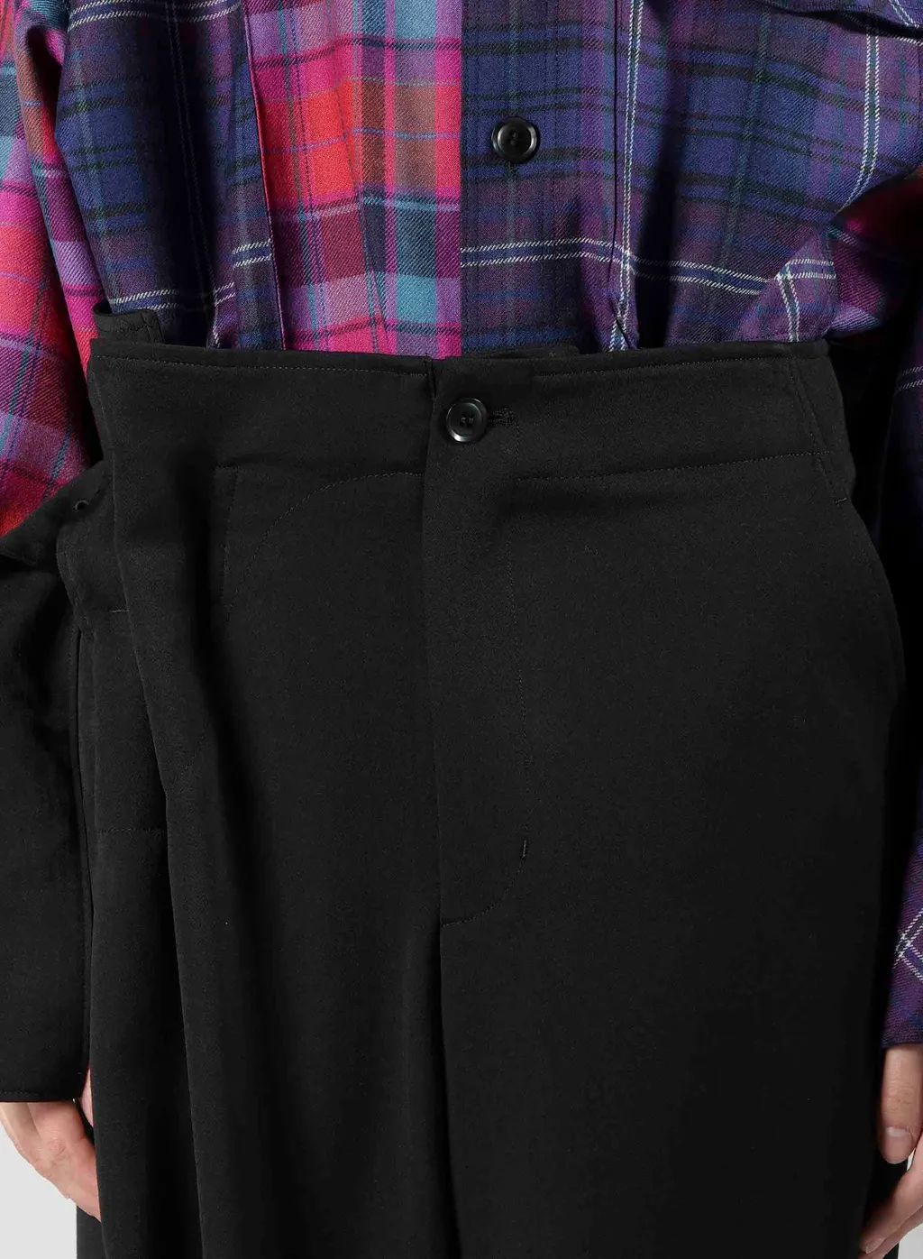 Wool Gabardine Belt Pants