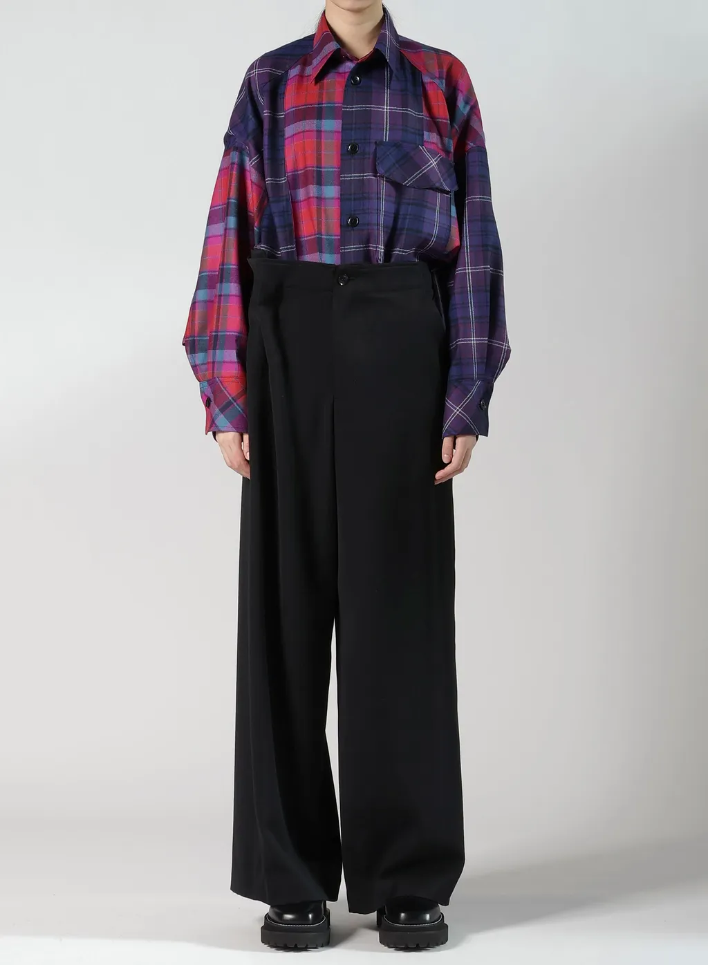 Wool Gabardine Belt Pants