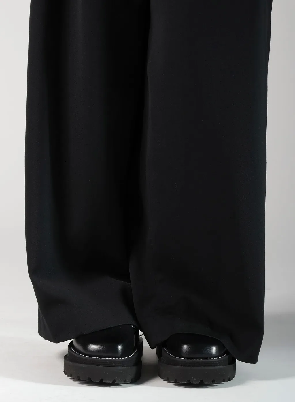 Wool Gabardine Belt Pants