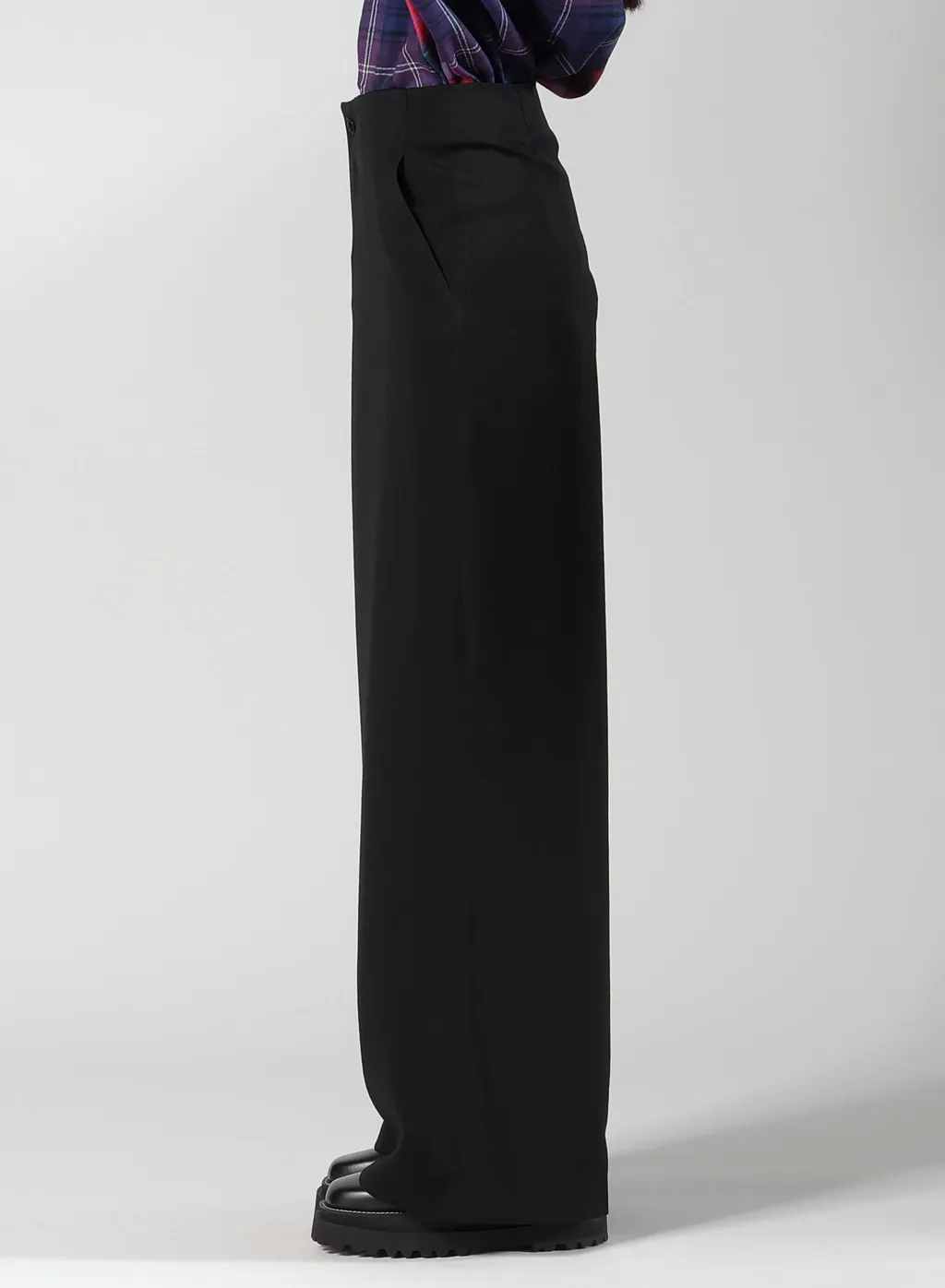 Wool Gabardine Belt Pants