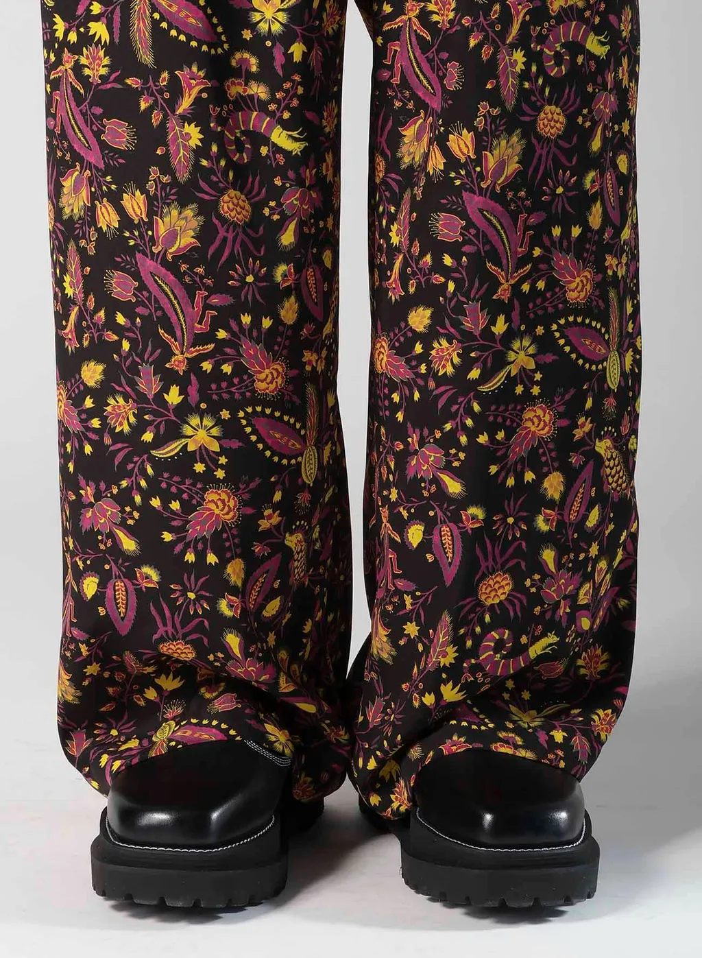 Flower Print Elastic Waist Pants