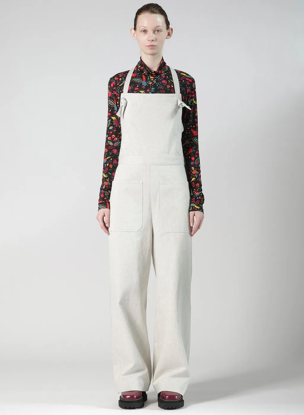 Uneven Yarn Denim Apron Pants