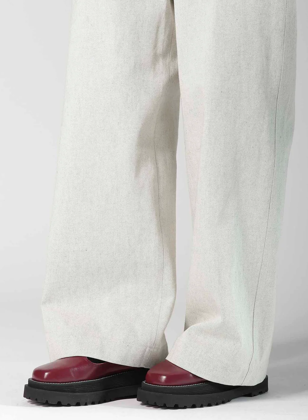 Uneven Yarn Denim Apron Pants