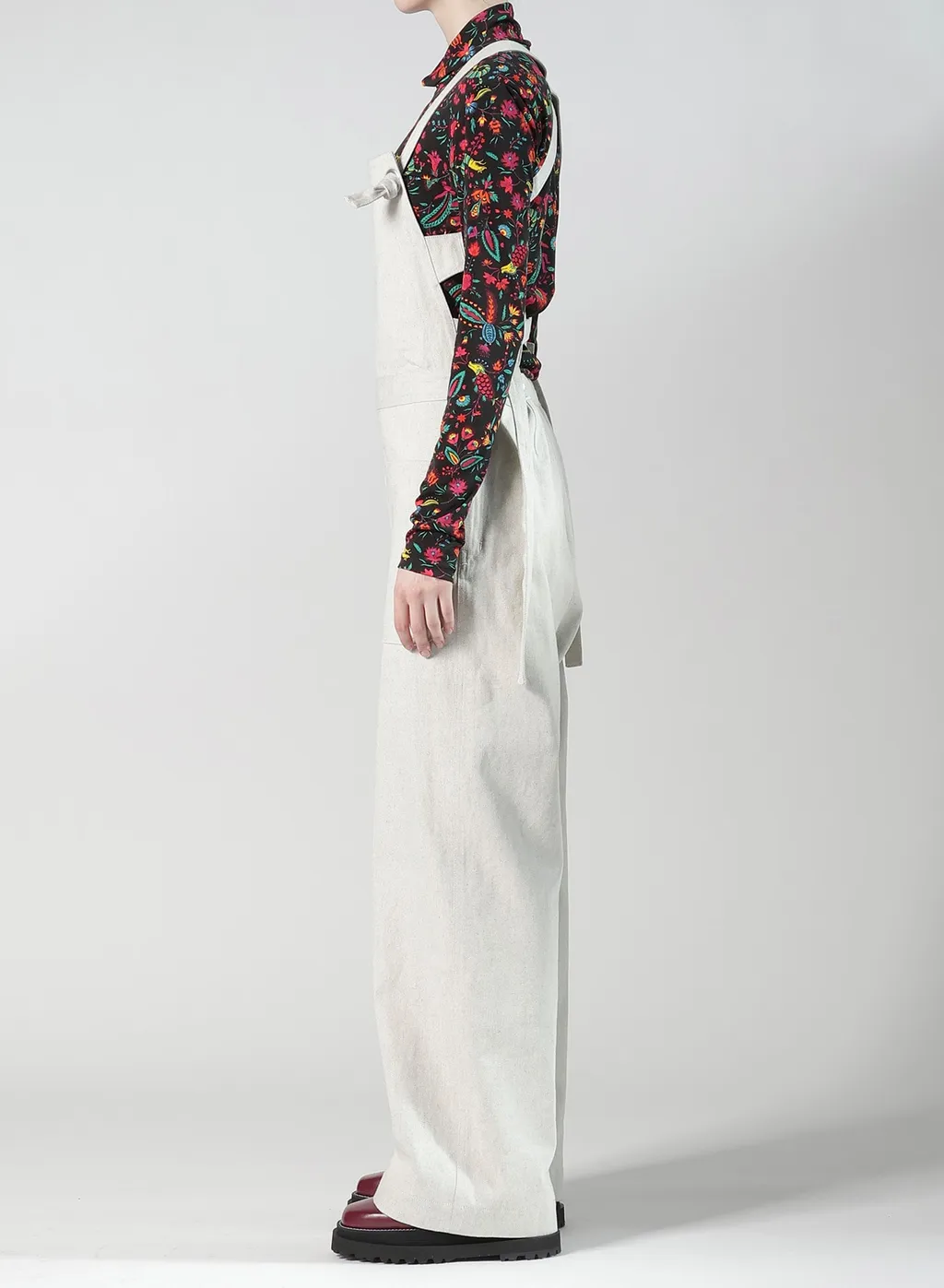 Uneven Yarn Denim Apron Pants