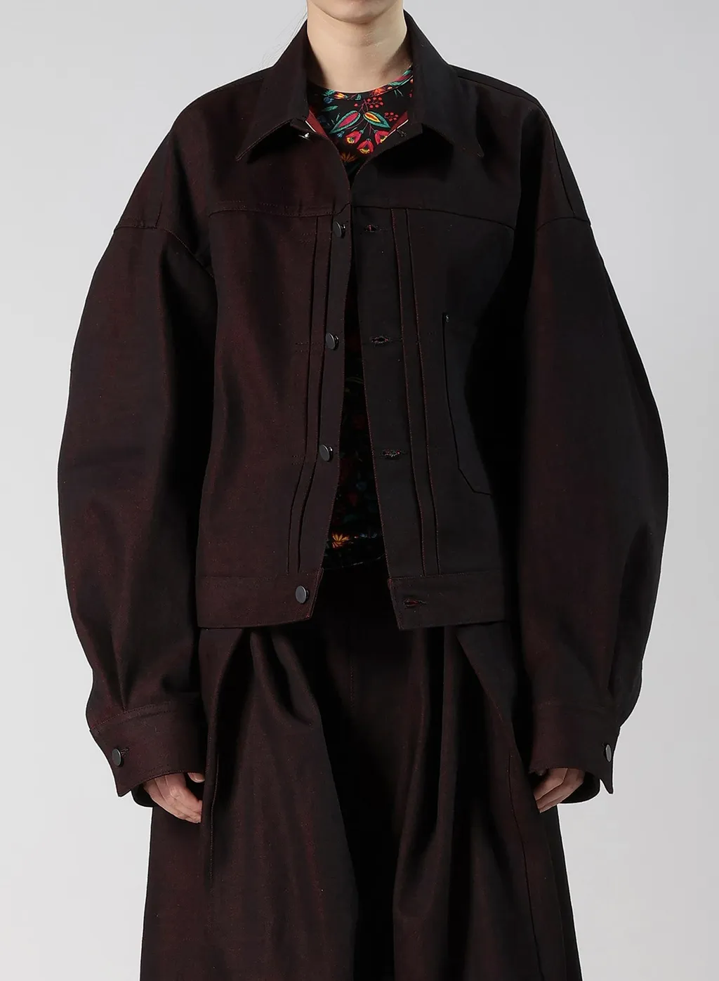 Red Back Side Denim Jacket
