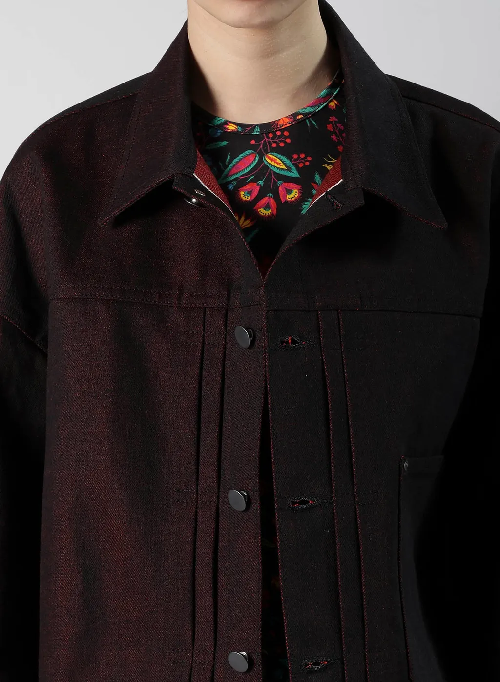 Red Back Side Denim Jacket