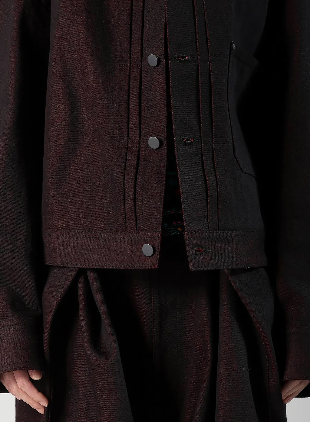 Red Back Side Denim Jacket