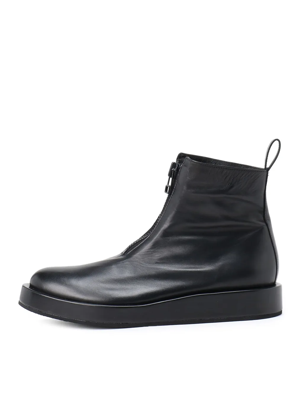 Oil Smooth Leather Zipper Boots