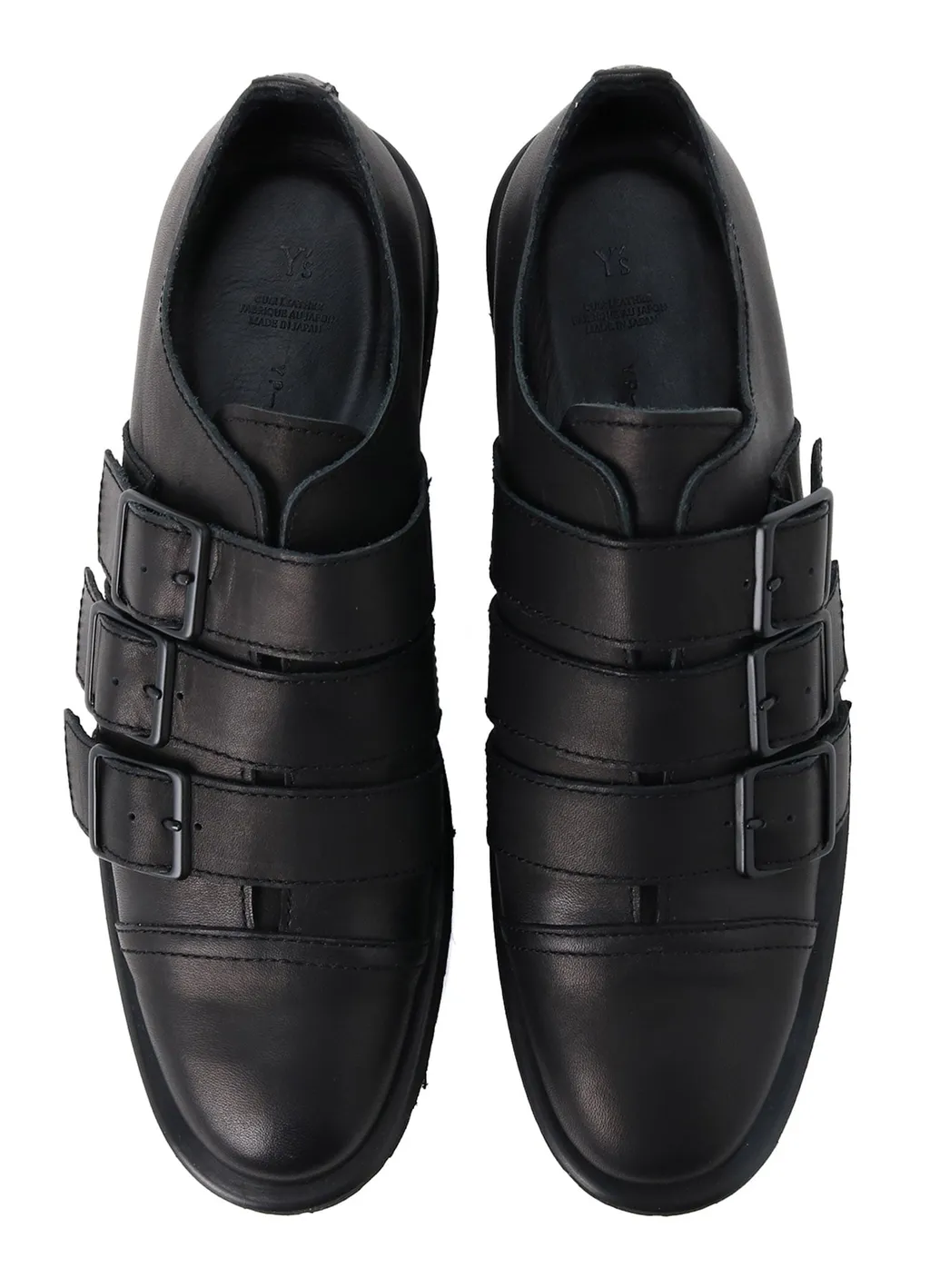 Matte Smooth Leather Belted Shoes