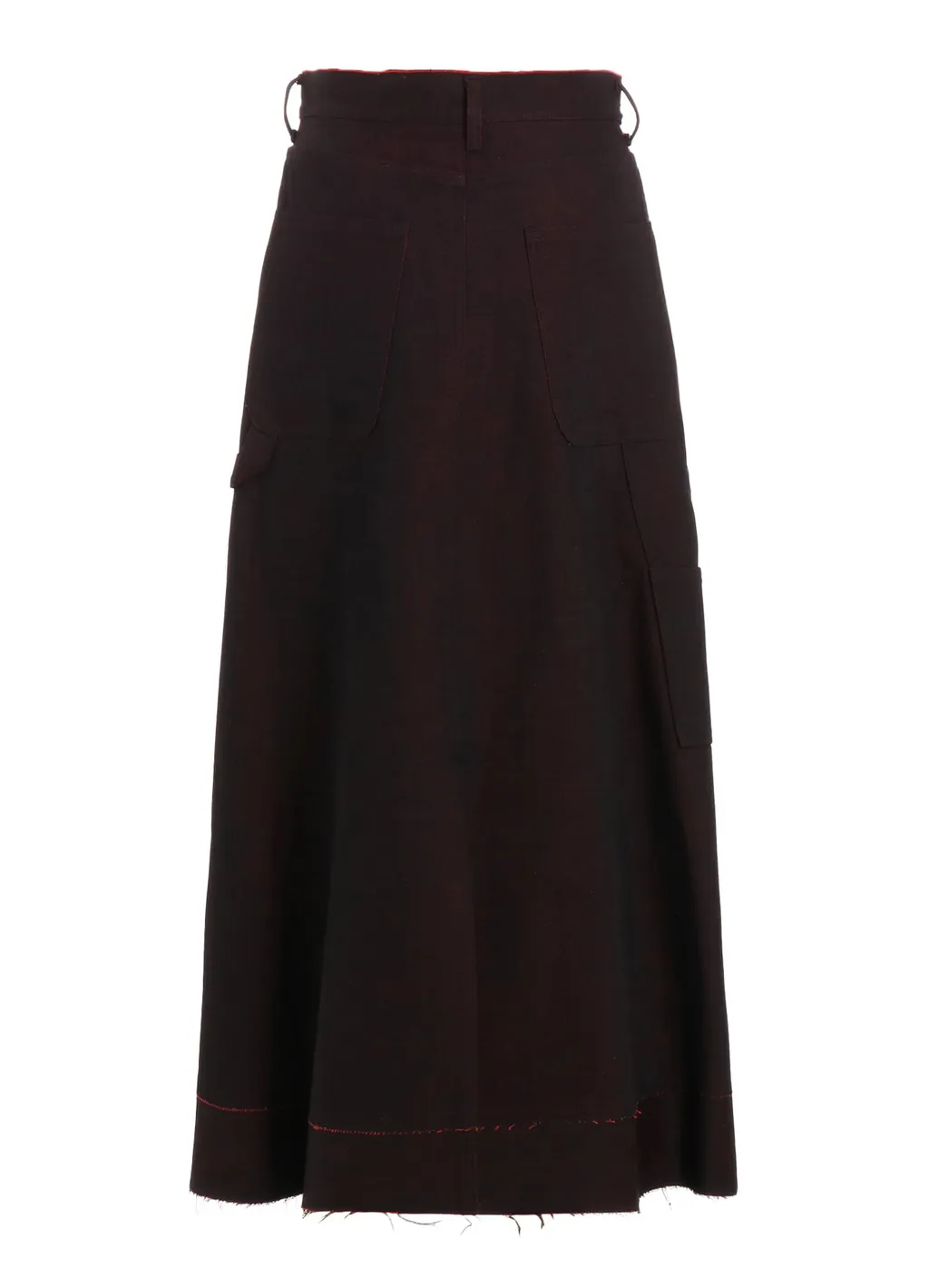Back Red Black Denim Skirt