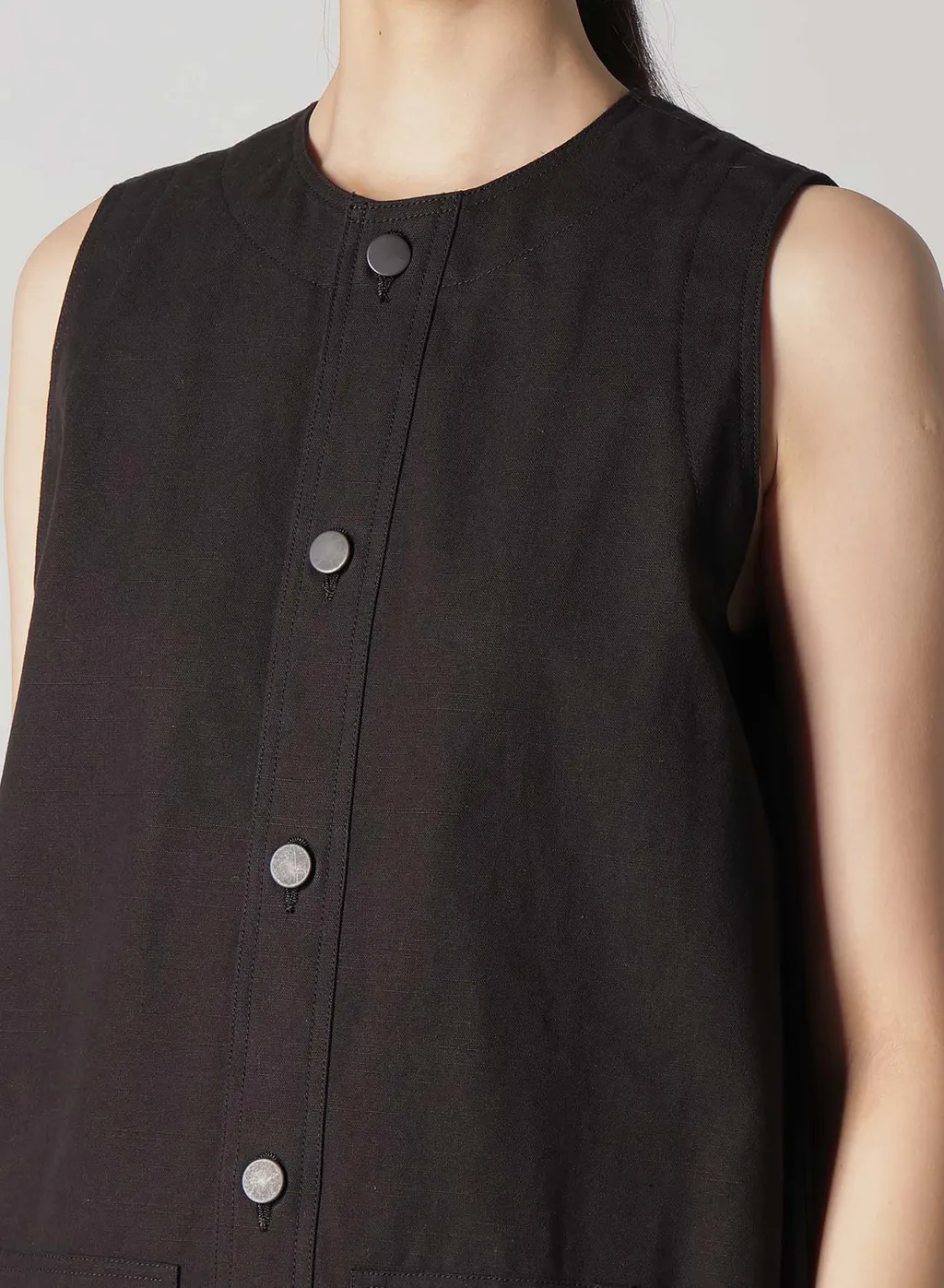 Slub Duck Front Open Dress