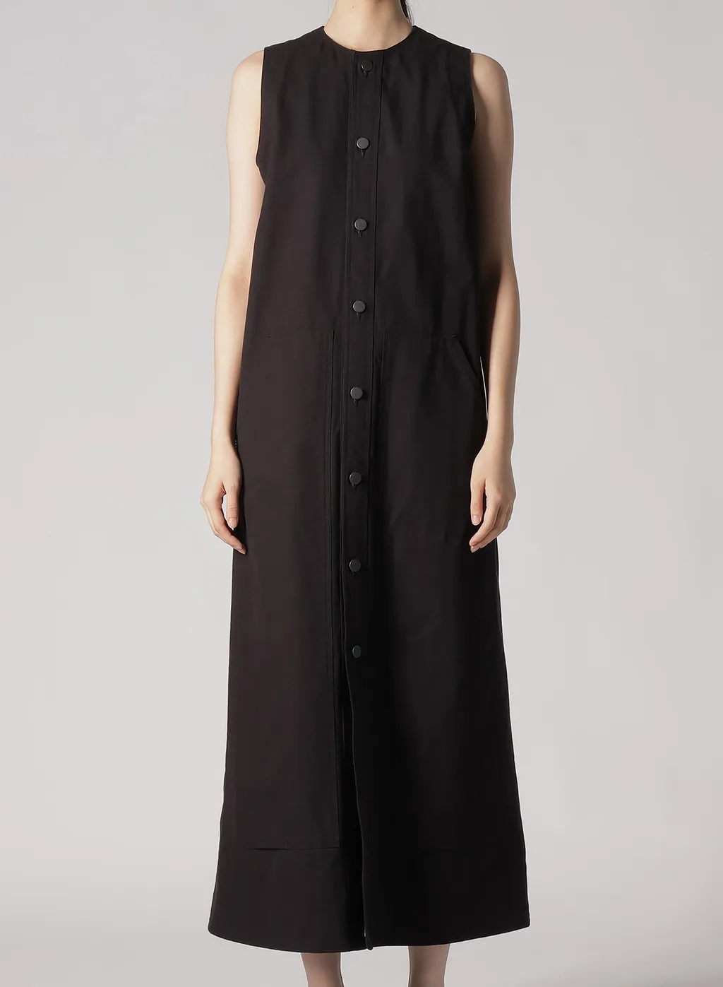 Slub Duck Front Open Dress