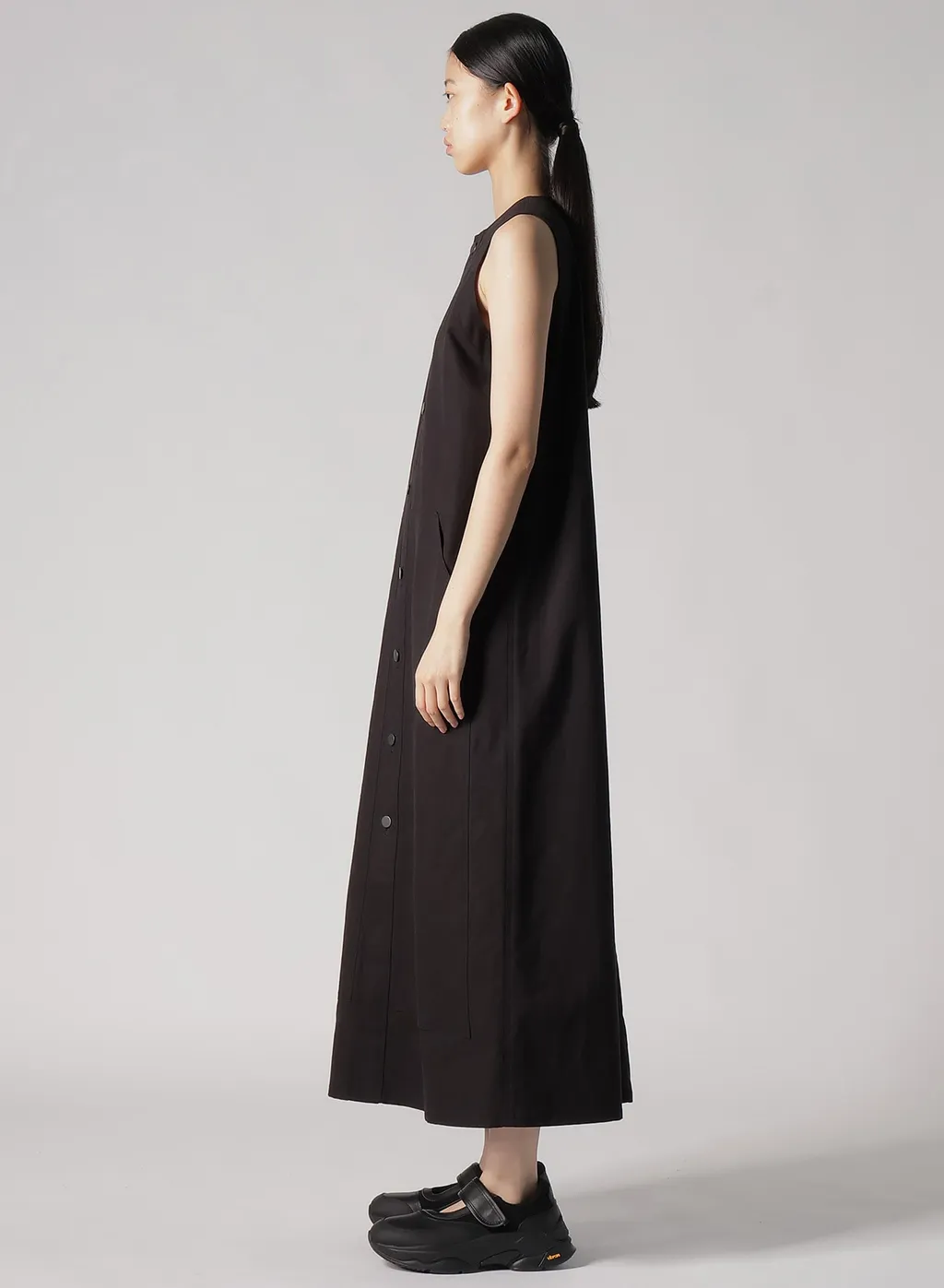 Slub Duck Front Open Dress