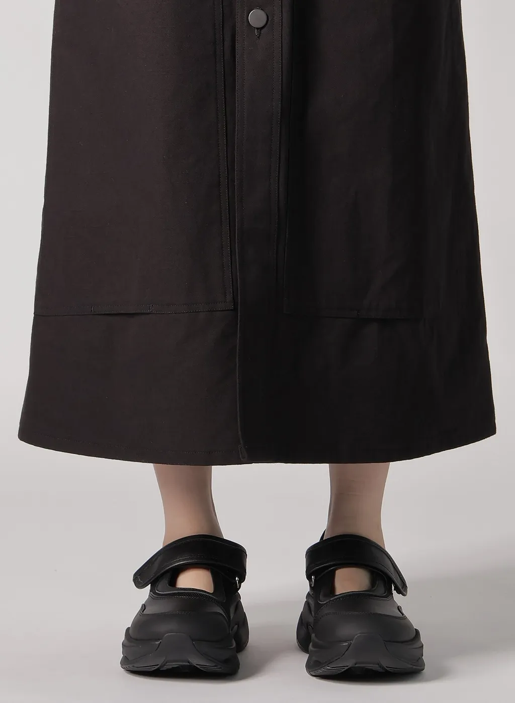 Slub Duck Front Open Dress