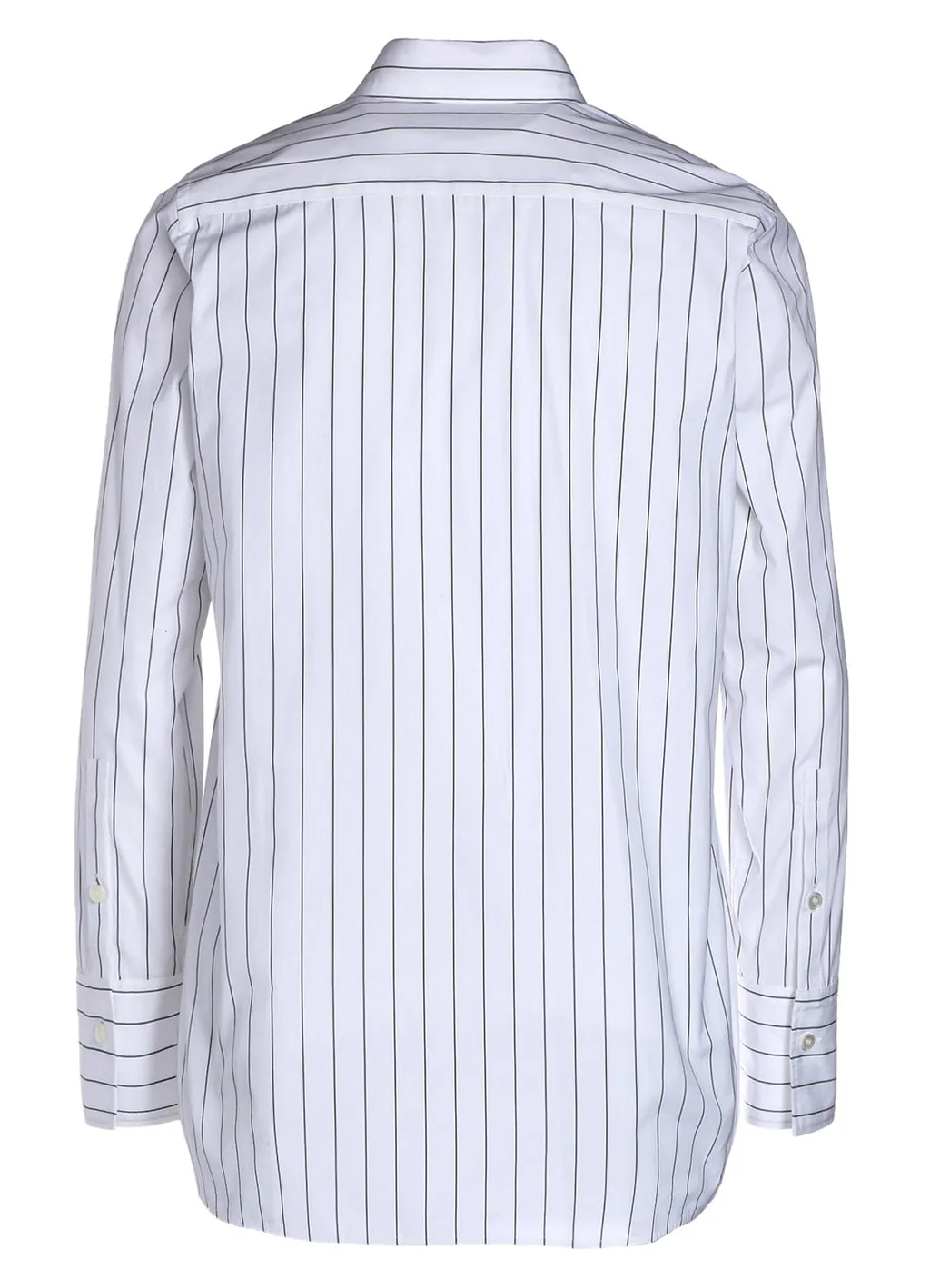 Stripe Shirt Collar Blouse