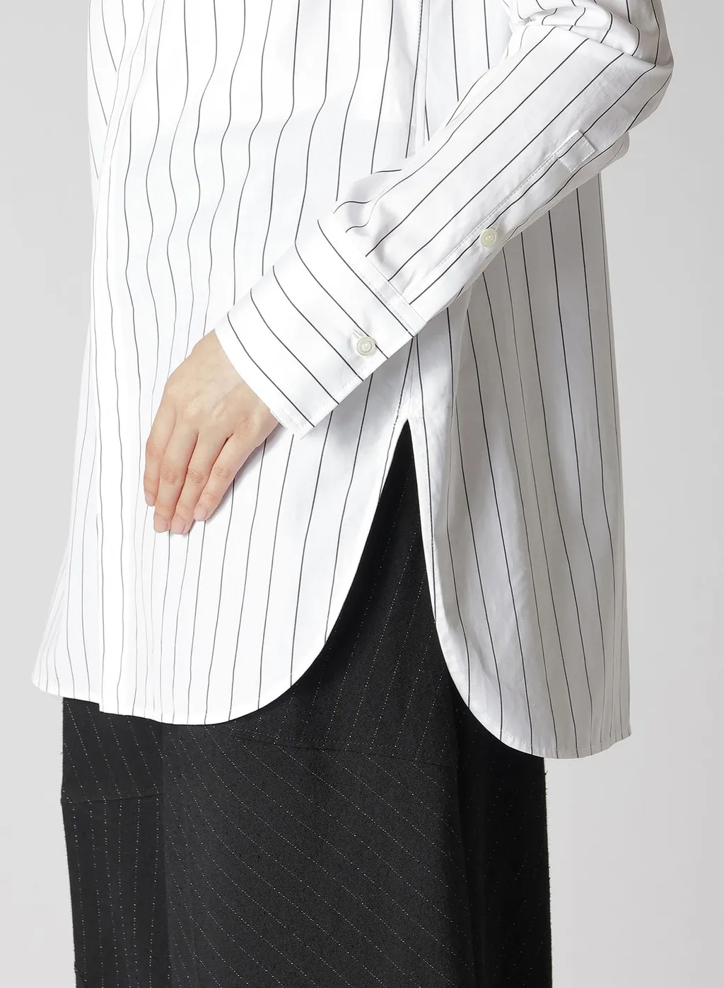 Stripe Shirt Collar Blouse