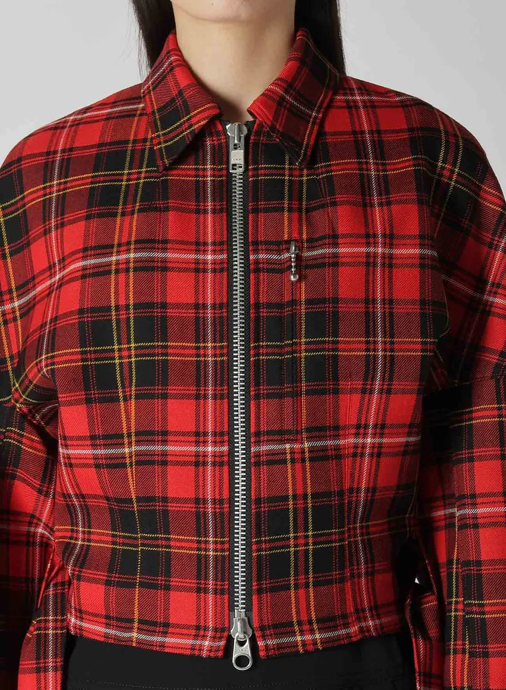 Tartan Check Panel Blouson
