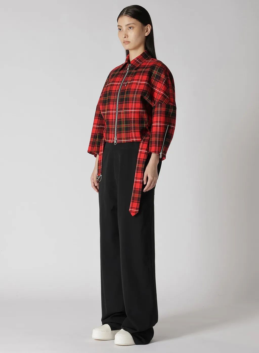 Tartan Check Panel Blouson