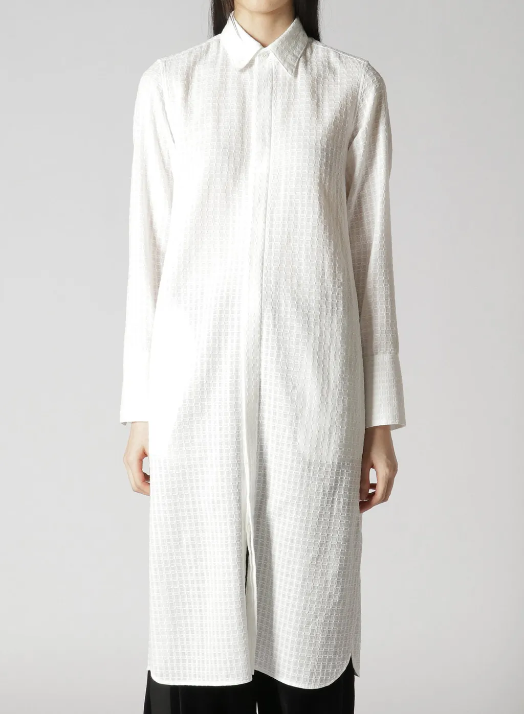 Leno Weave Cotton Long Shirt