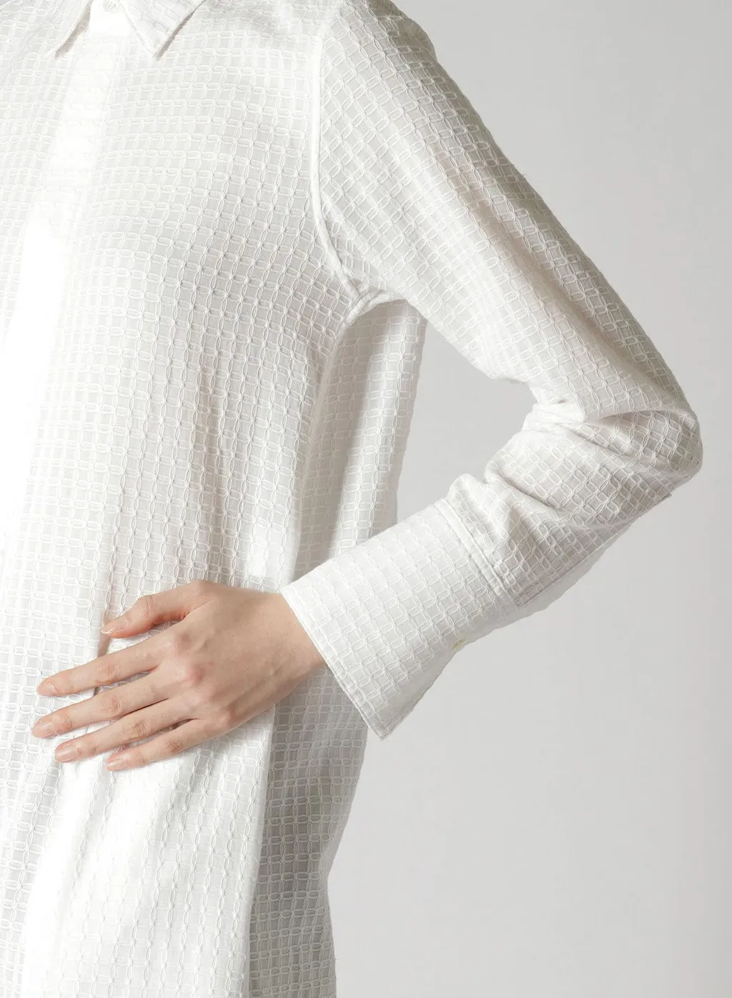 Leno Weave Cotton Long Shirt