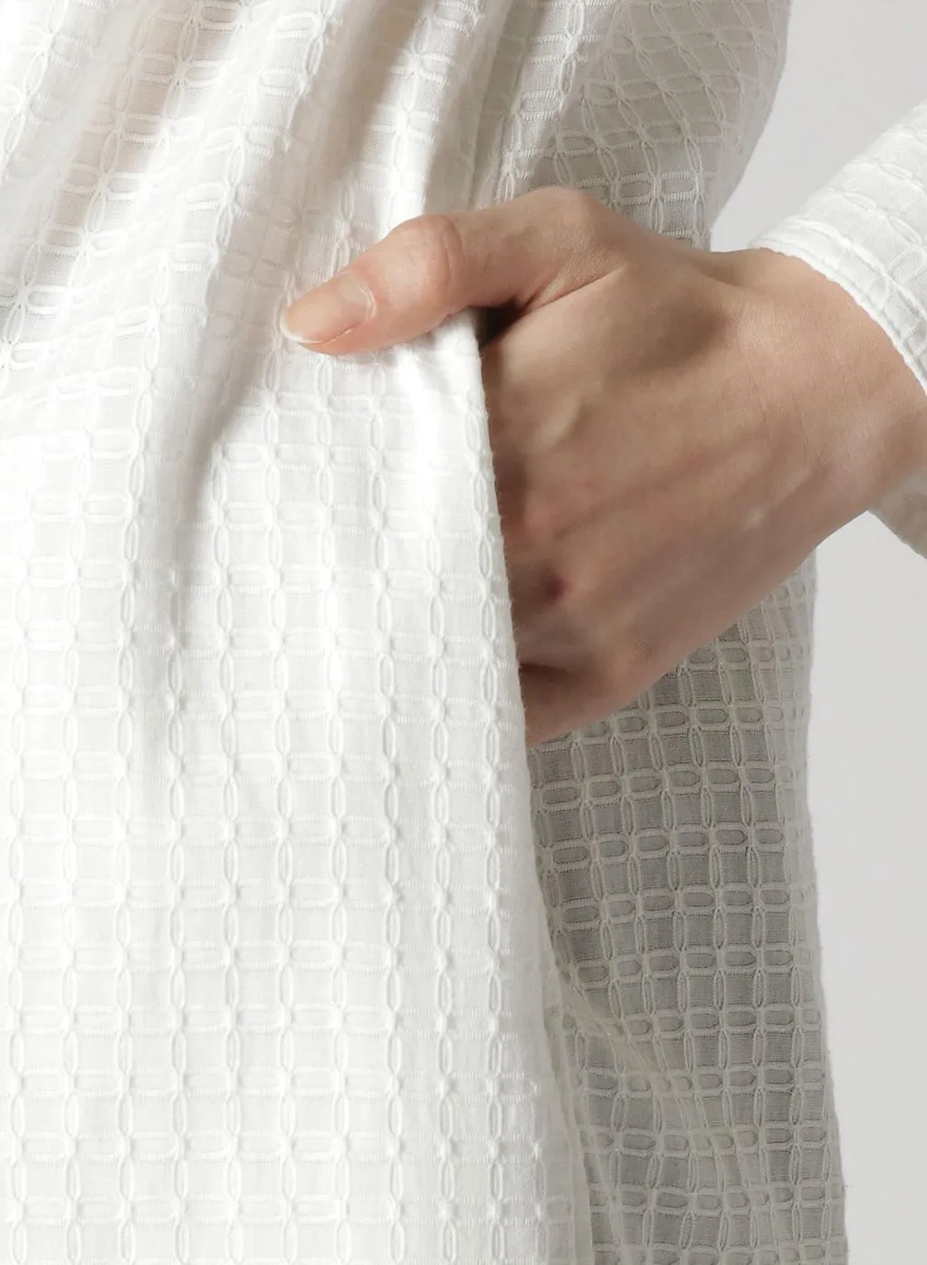 Leno Weave Cotton Long Shirt