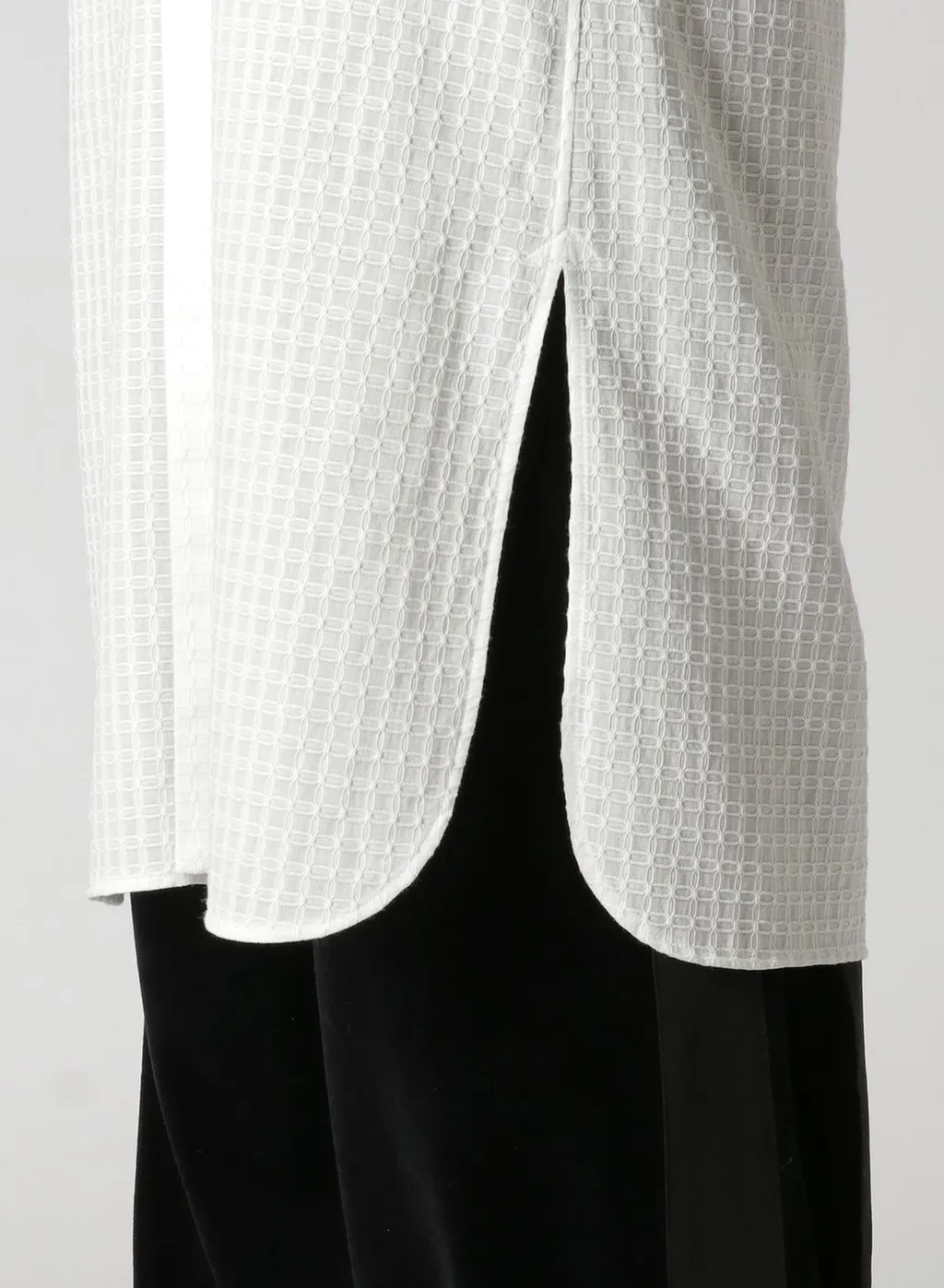 Leno Weave Cotton Long Shirt