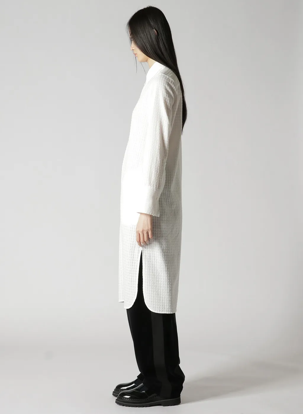 Leno Weave Cotton Long Shirt