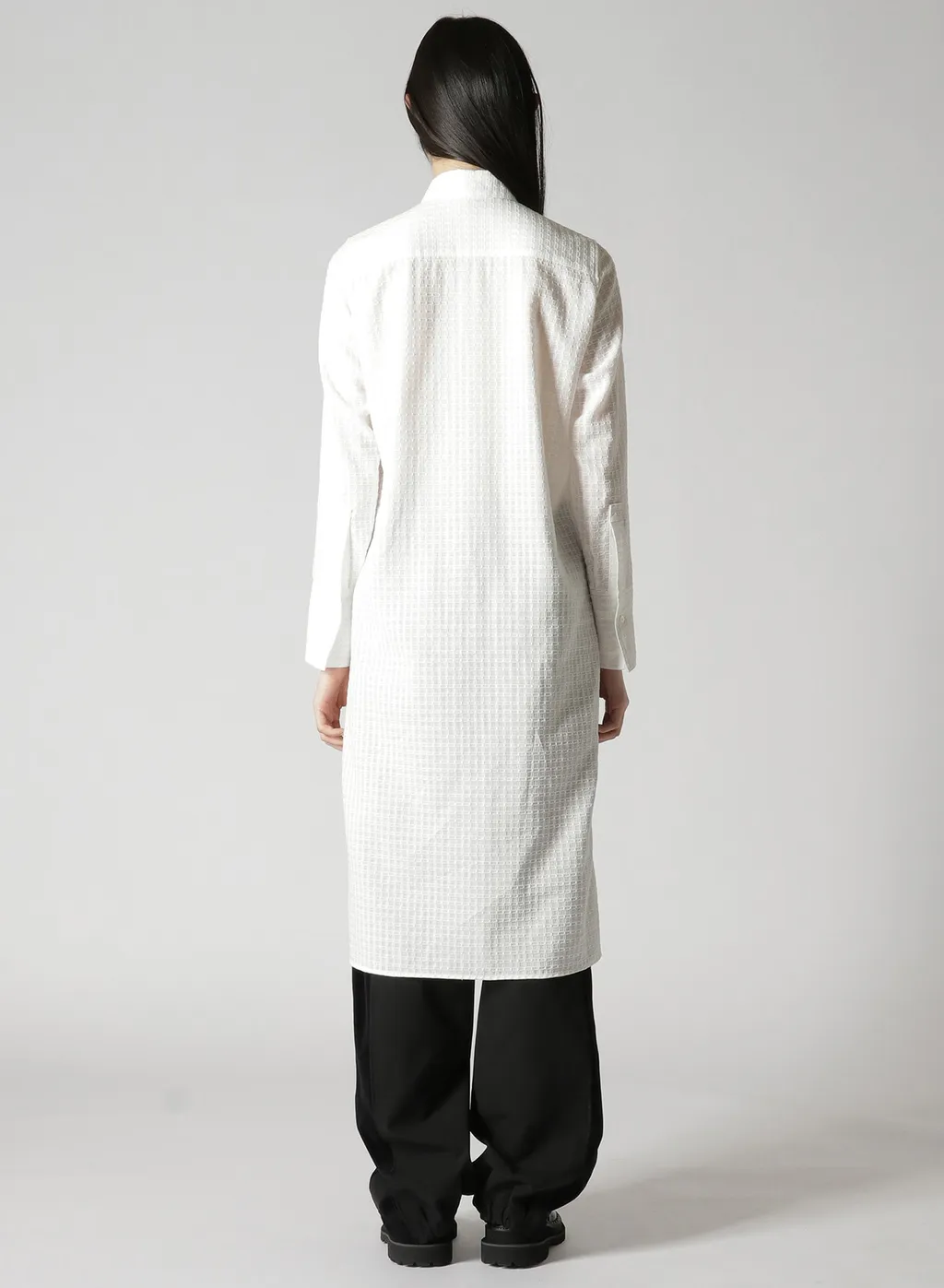 Leno Weave Cotton Long Shirt