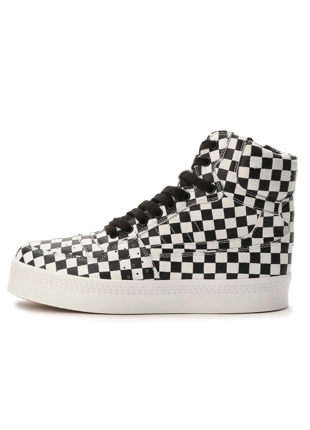 Plaid Pattern Leather Basket Shoes