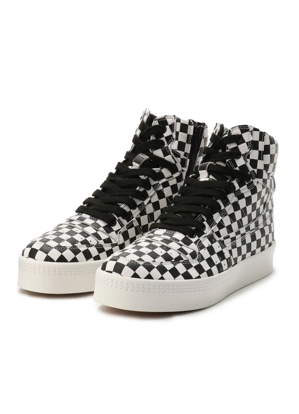 Plaid Pattern Leather Basket Shoes