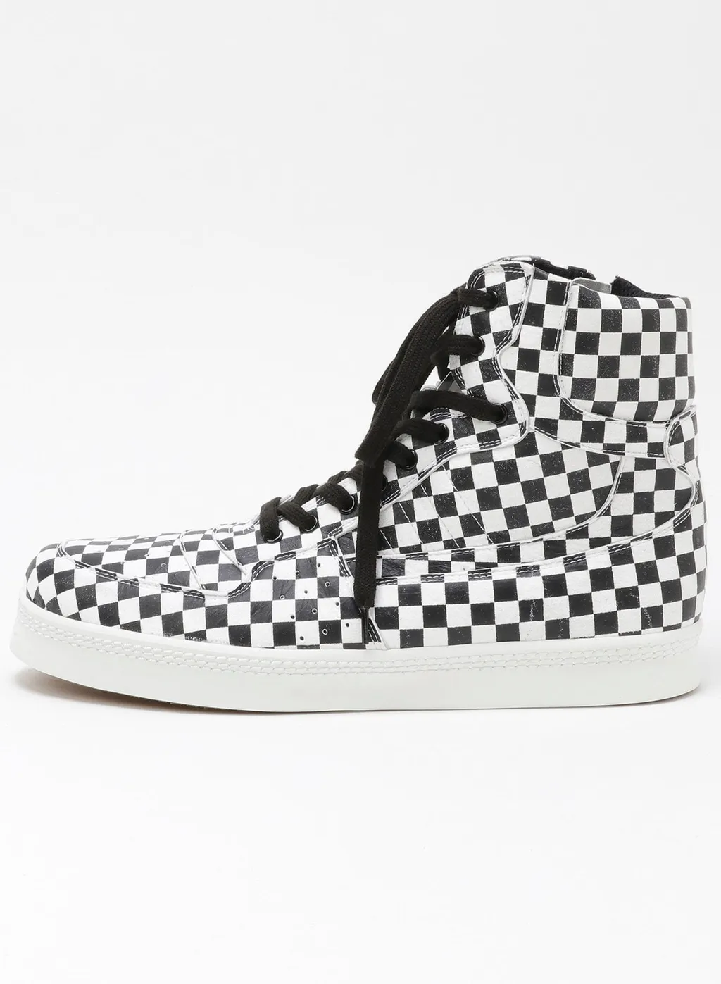Plaid Pattern Leather Basket Shoes