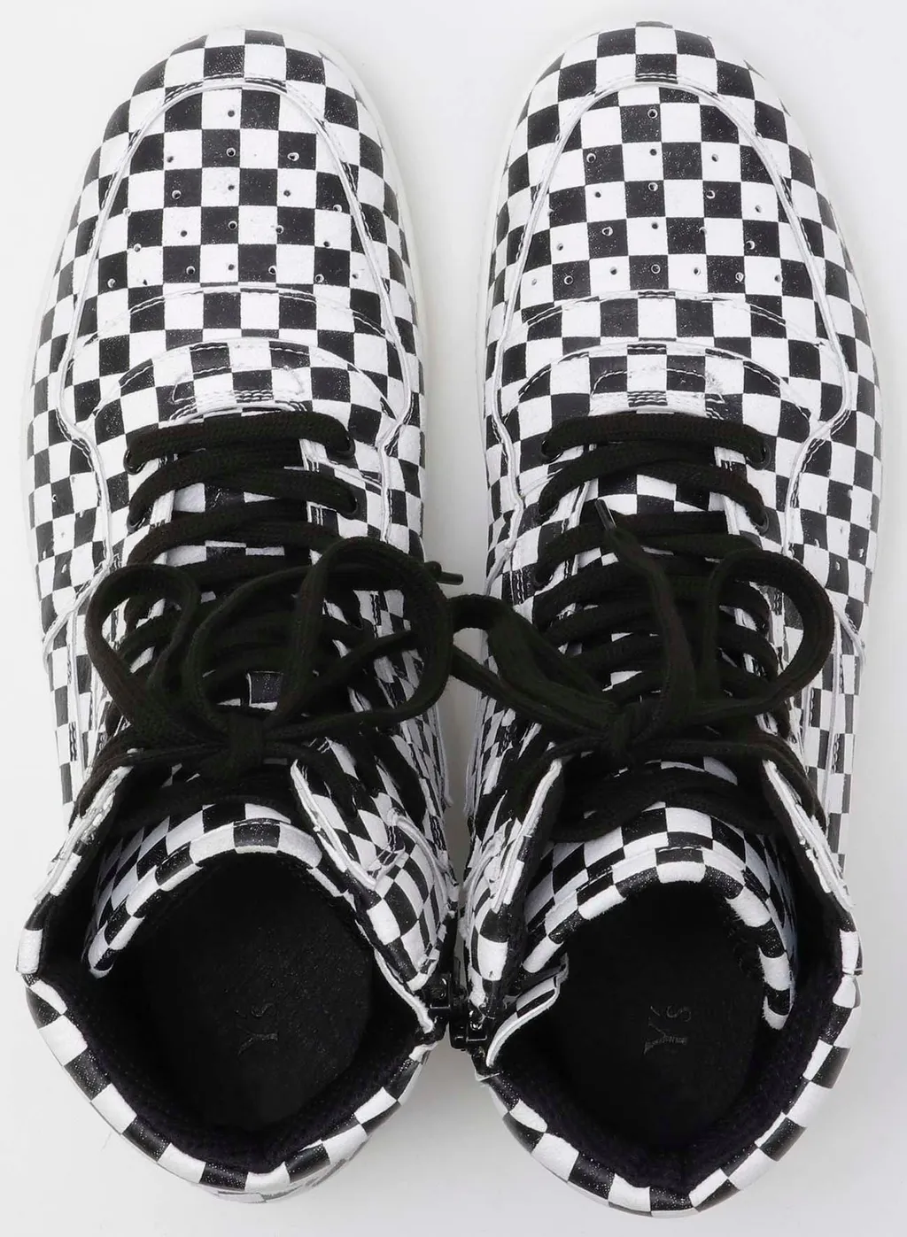 Plaid Pattern Leather Basket Shoes