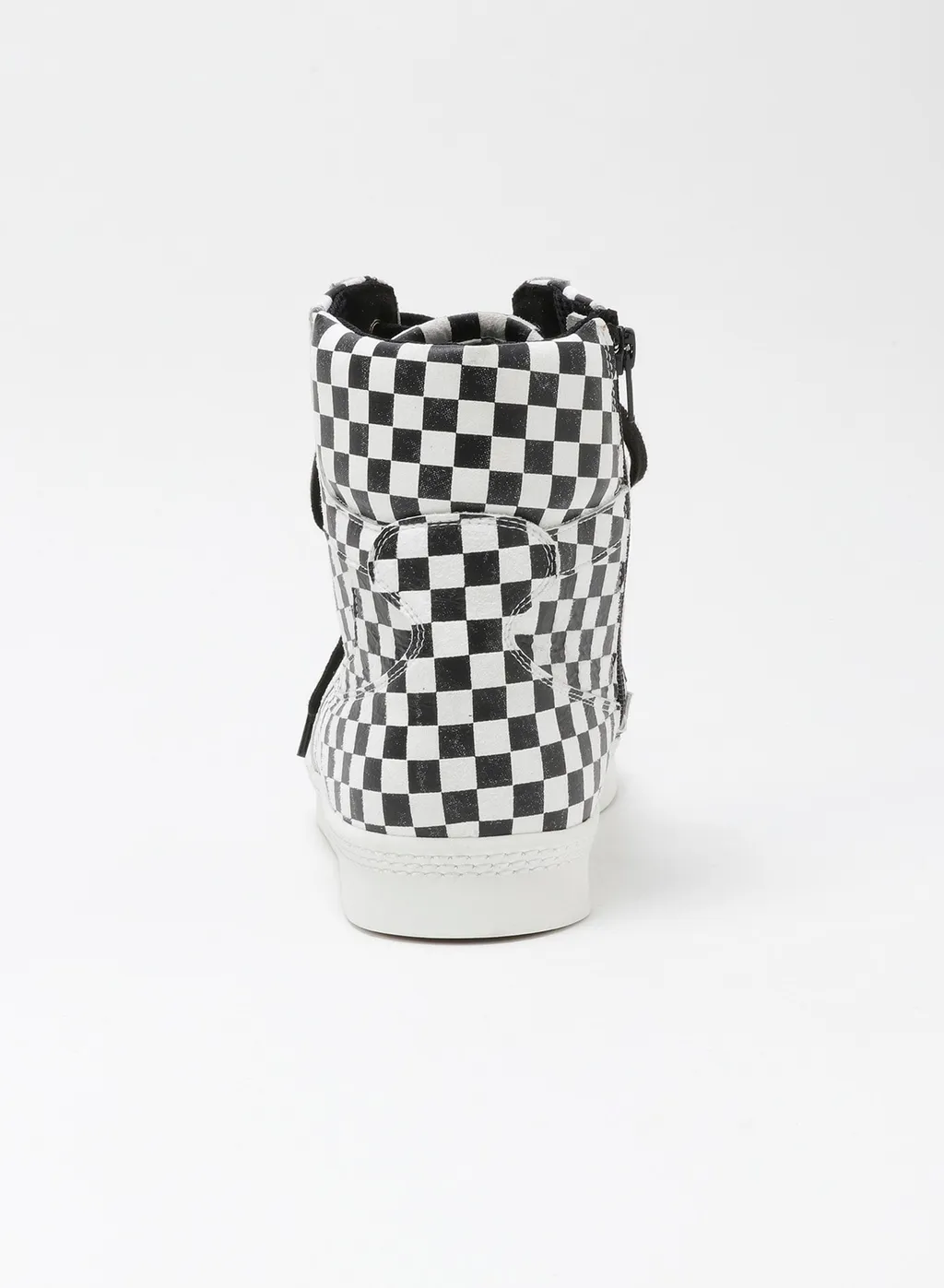 Plaid Pattern Leather Basket Shoes