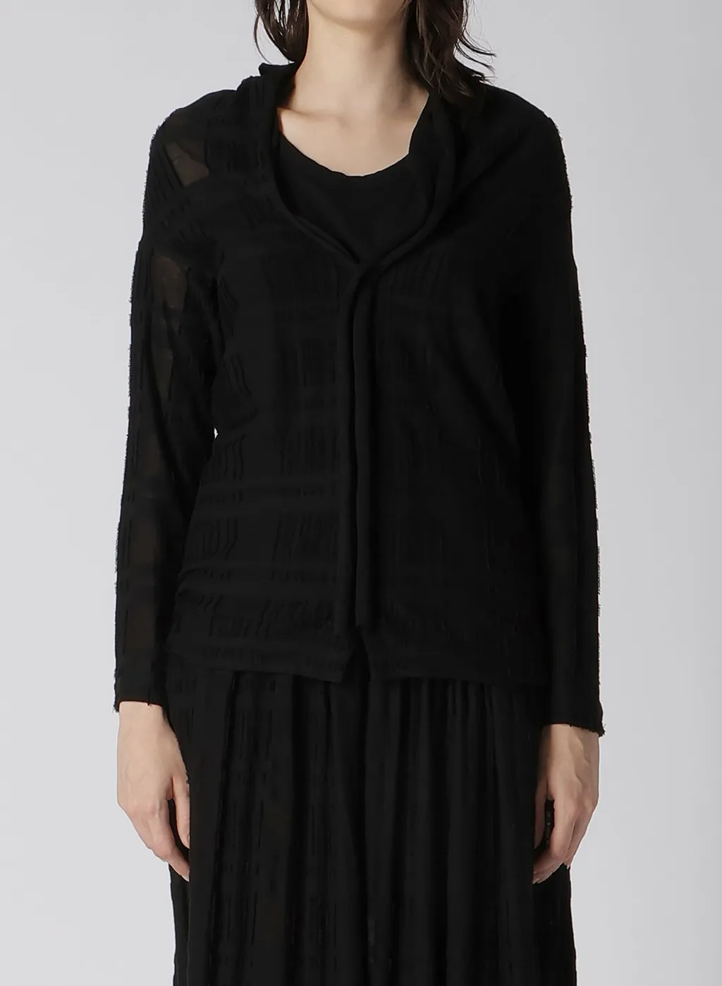Intarsia Plaid Jq Cardigan