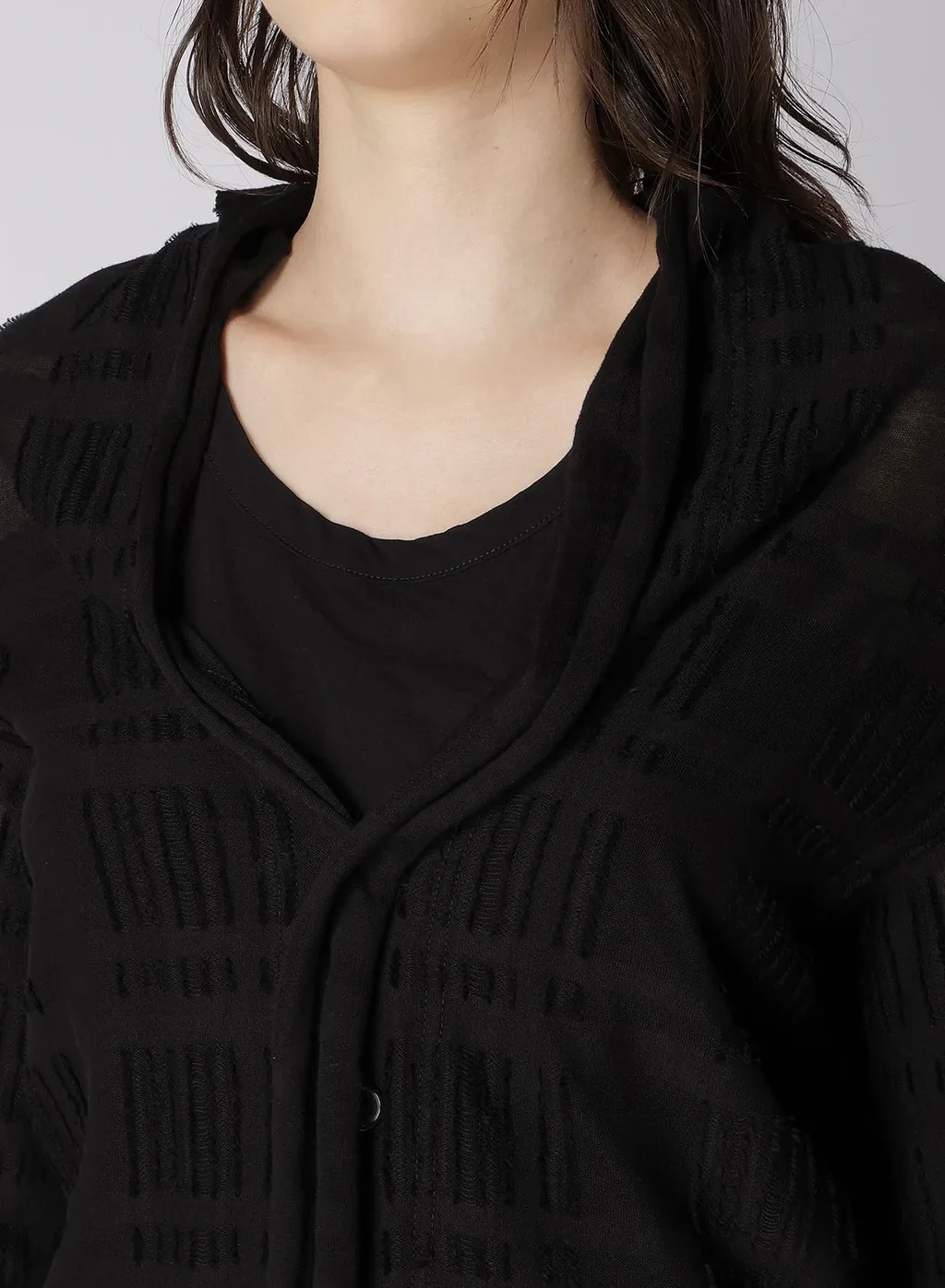 Intarsia Plaid Jq Cardigan