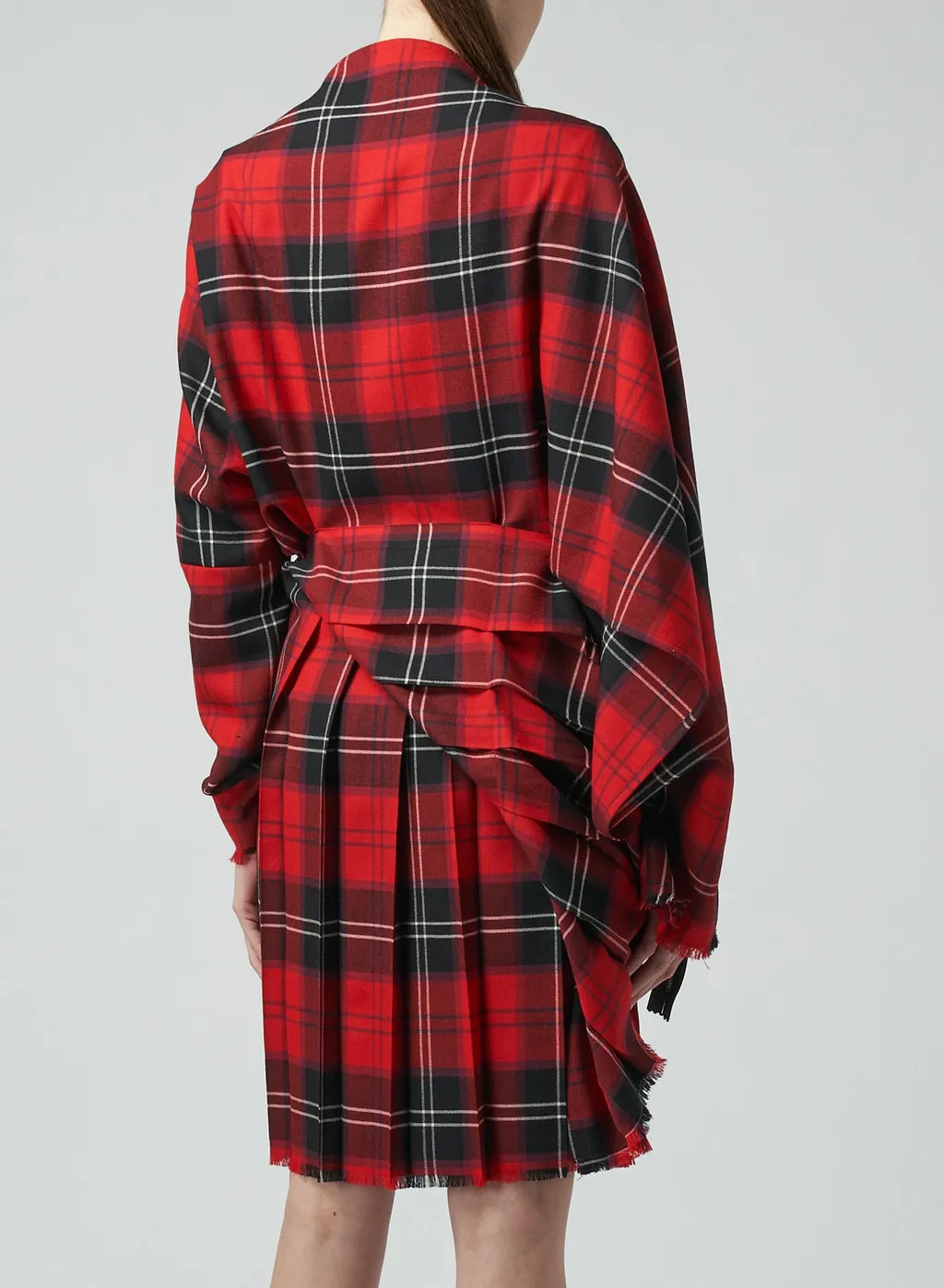 Wool Plaid Pleated Dress