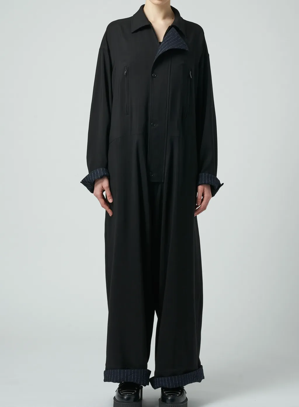 Rayon/Wool Gabardine Jumpsuit