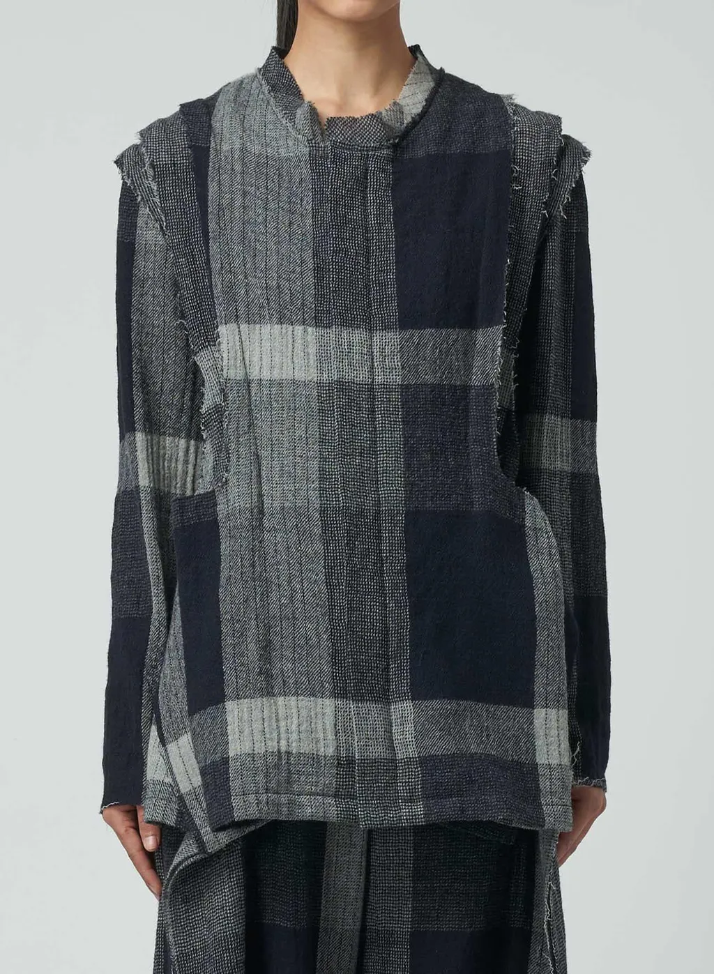 Layered Plaid Pattern Jacket