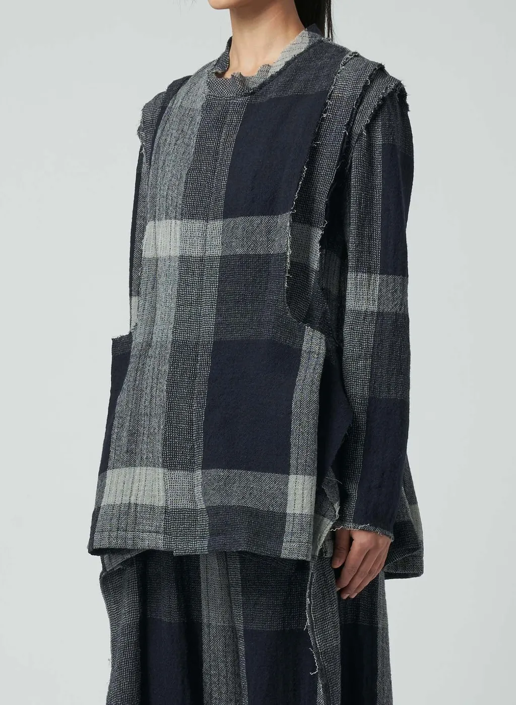 Layered Plaid Pattern Jacket