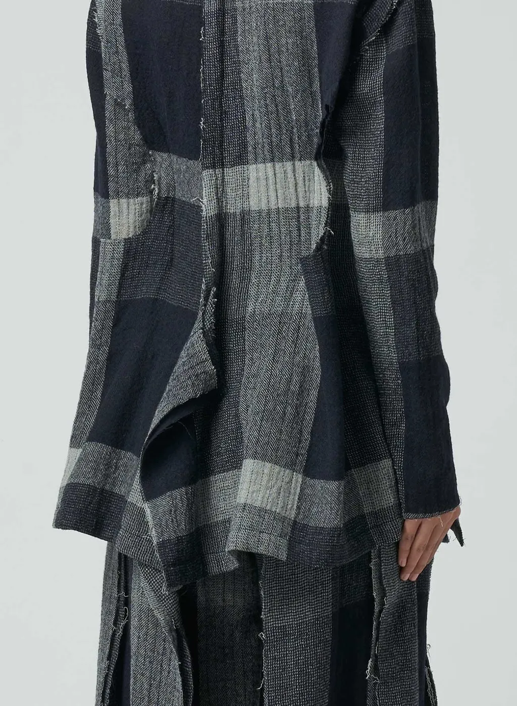 Layered Plaid Pattern Jacket