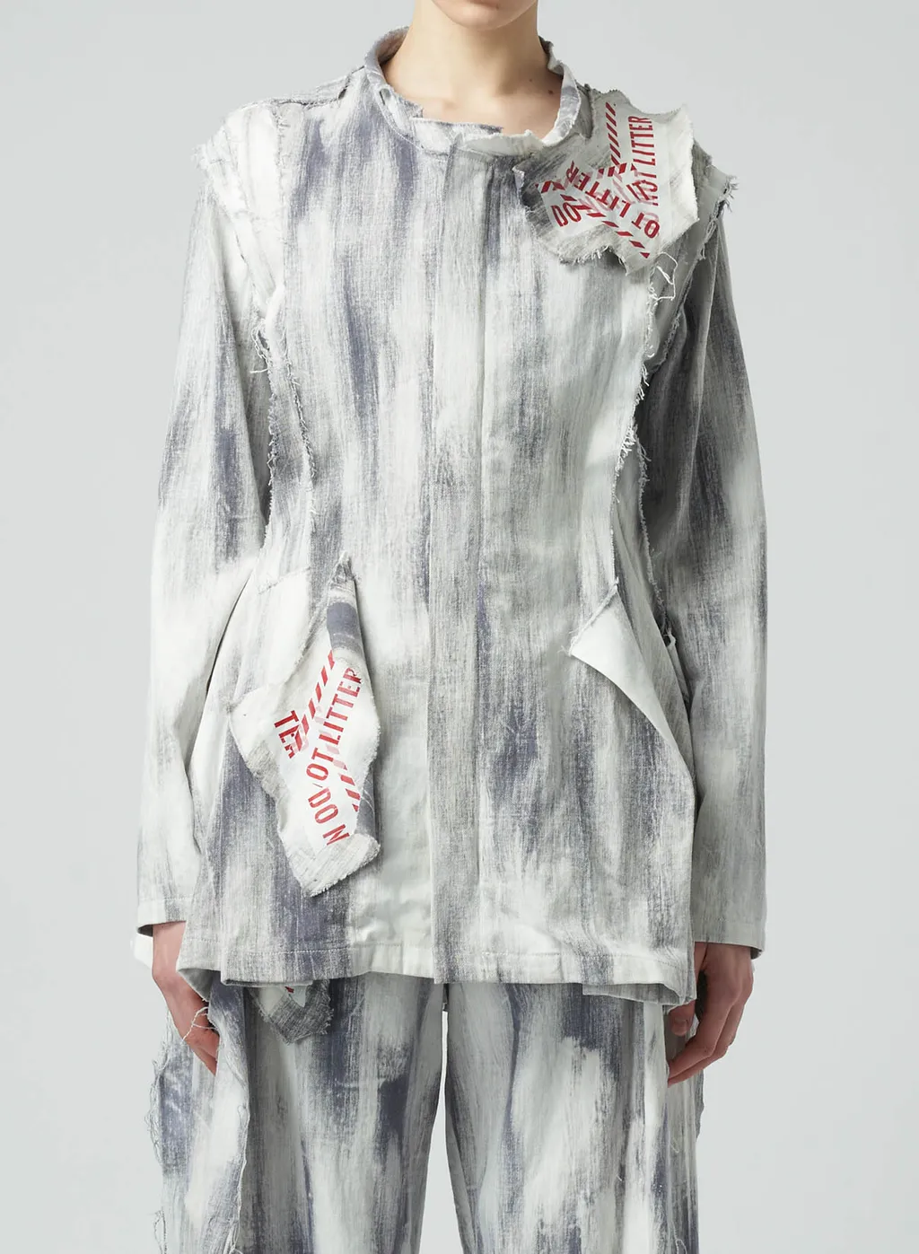 Bleached Denim Layered Jacket