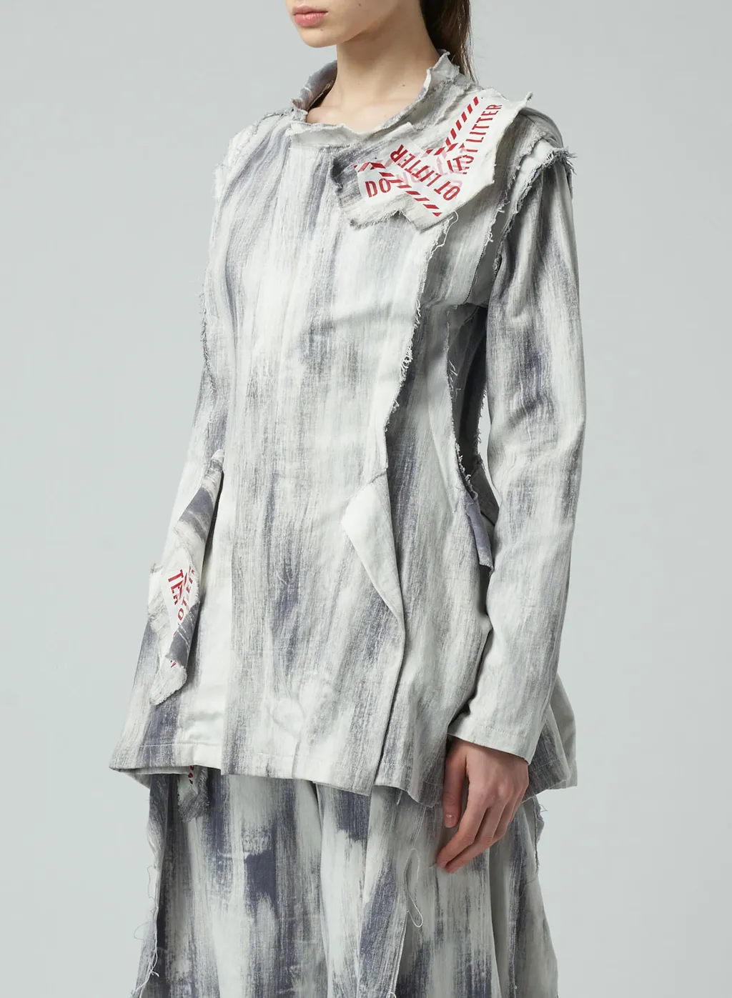 Bleached Denim Layered Jacket