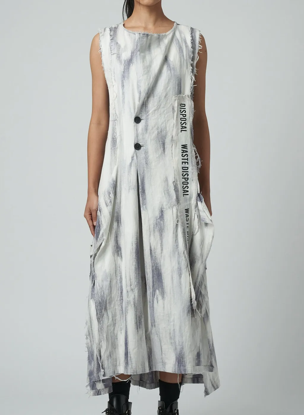 Bleached Denim Layered Dress