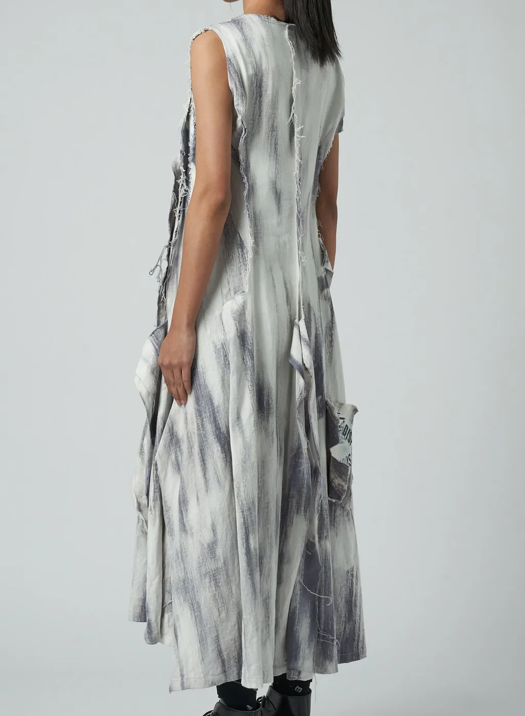 Bleached Denim Layered Dress