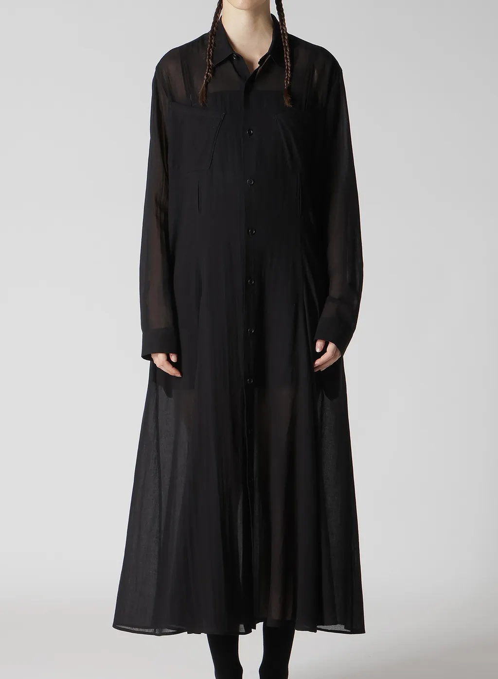 Chiffon Flared Slit Dress
