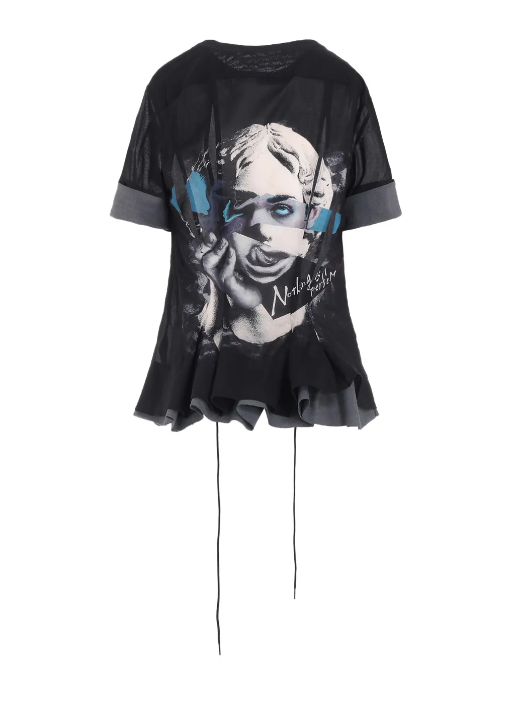 Statue Collage Slit Blouse