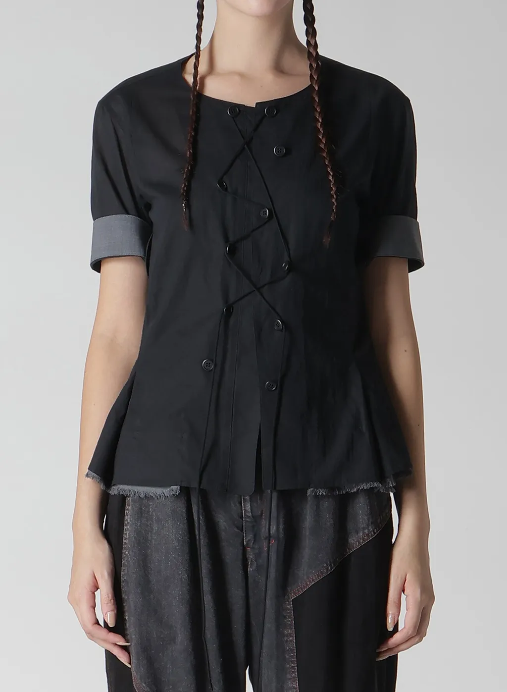 Statue Collage Slit Blouse