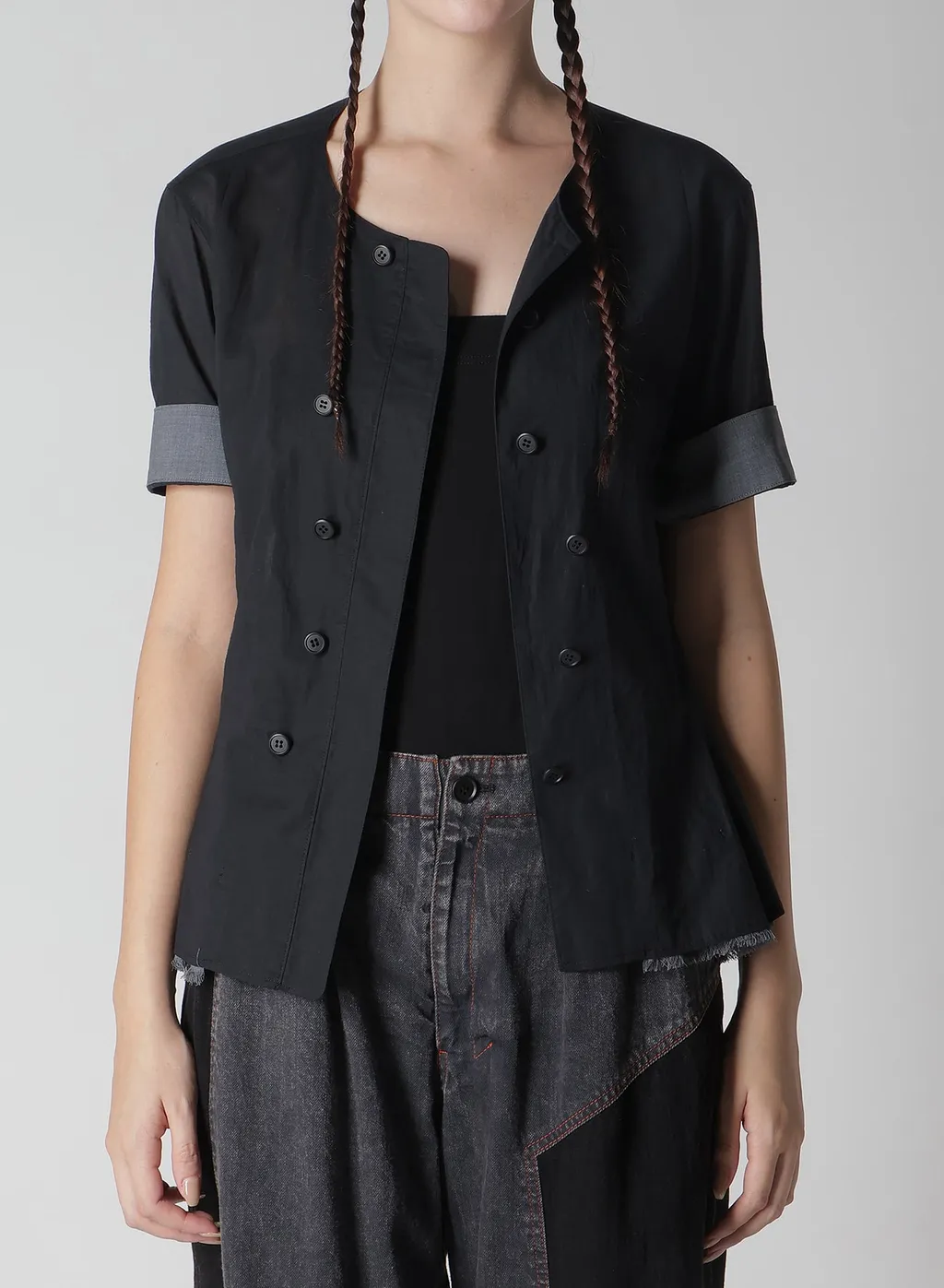 Statue Collage Slit Blouse